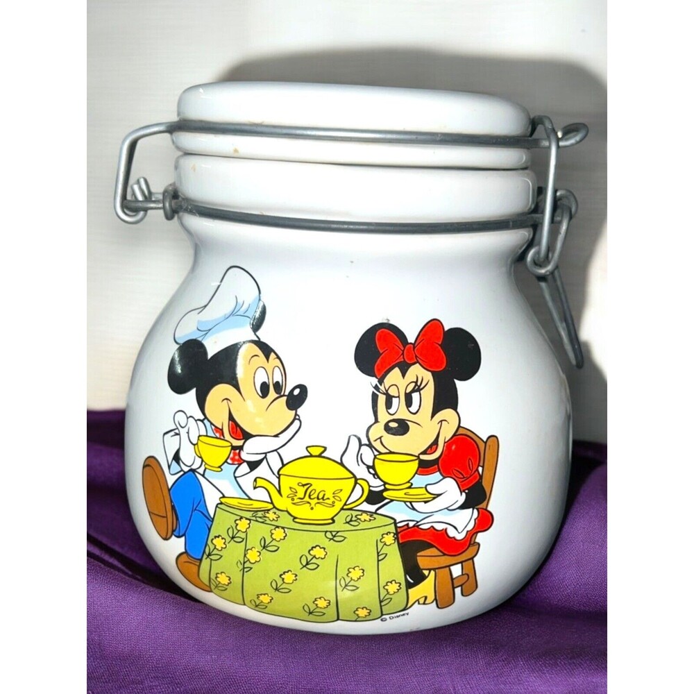 VTG 80s Walt Disney Productions Chef Mickey Tea Cookie Jar Canister Ceramic 5.5"